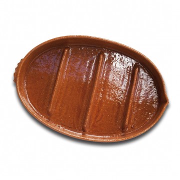 Cazuela asadora ovalada con estrias, la mejor para asar el cochinillo